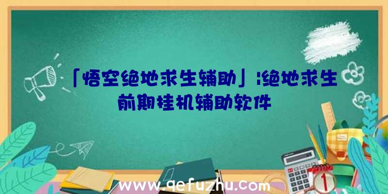 「悟空绝地求生辅助」|绝地求生前期挂机辅助软件